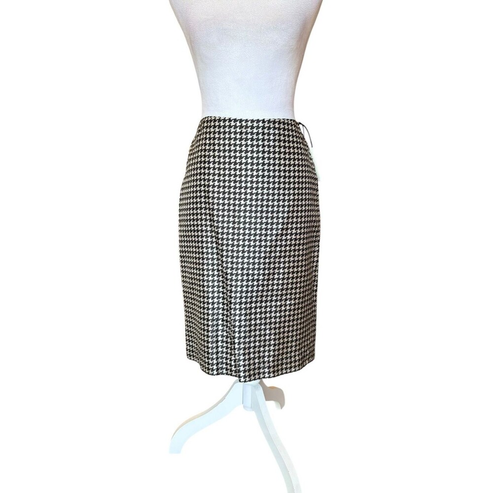 NEW Ralph Lauren Vintage Black Label USA Made Silk Houndstooth Skirt Size 4